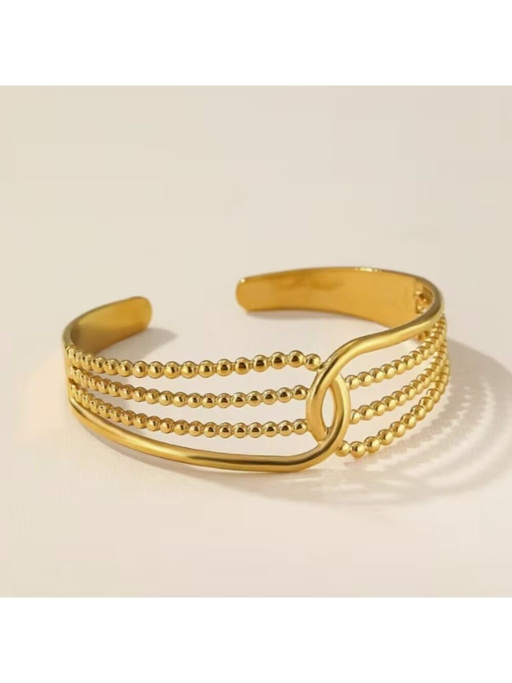 Middle Eastern And Latin Luxurious & Stylish Open Bangles Stainless Gold Plated - Picture 4 of 6